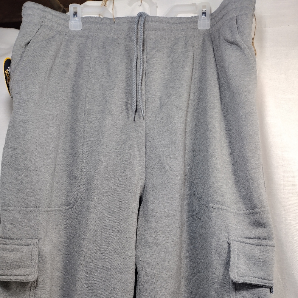 Oscar Sports Big & Tall Heather Gray Fleece Lined Jogging Pants - Picture 4 of 15